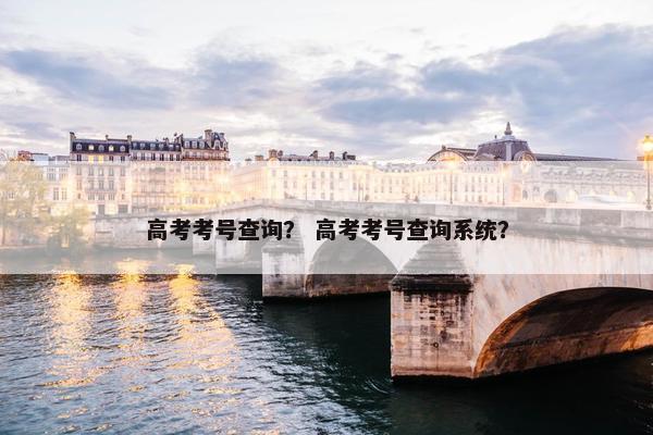 高考考号查询？ 高考考号查询系统？