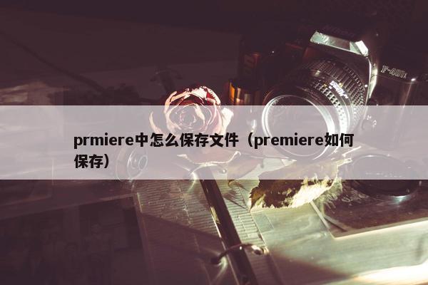 prmiere中怎么保存文件（premiere如何保存）