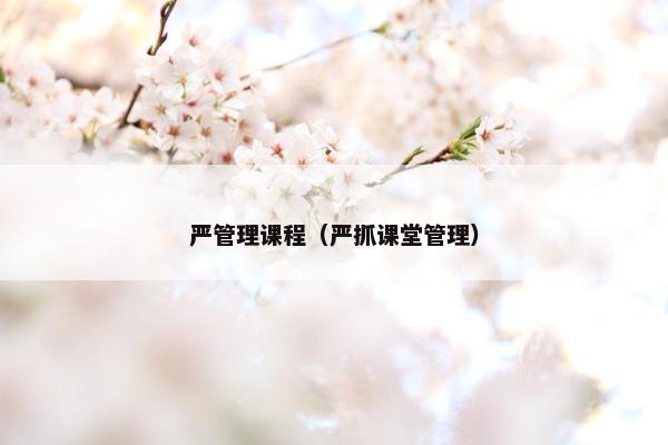 严管理课程（严抓课堂管理）