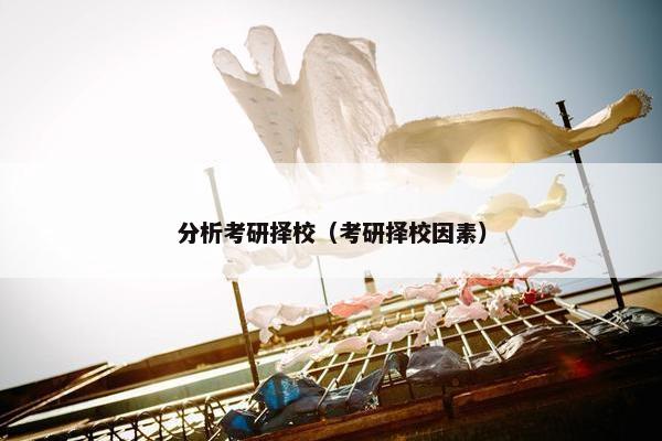 分析考研择校（考研择校因素）