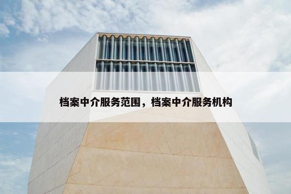 档案中介服务范围，档案中介服务机构