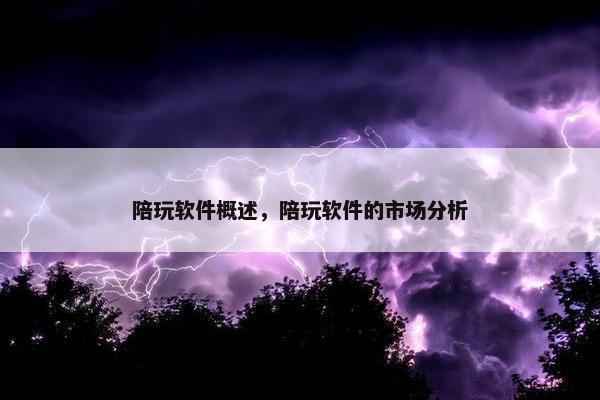 陪玩软件概述，陪玩软件的市场分析