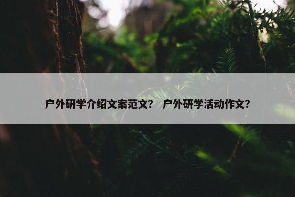 户外研学介绍文案范文？ 户外研学活动作文？