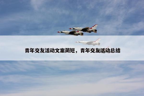 青年交友活动文案简短，青年交友活动总结