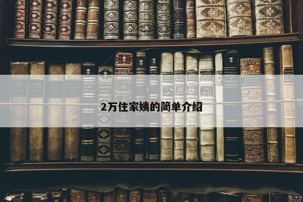2万住家姨的简单介绍