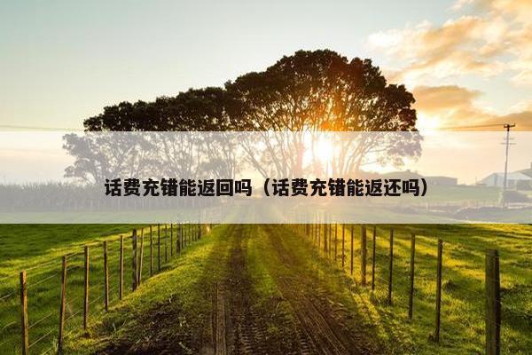 话费充错能返回吗（话费充错能返还吗）