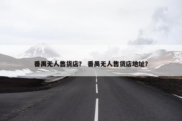 番禺无人售货店？ 番禺无人售货店地址？