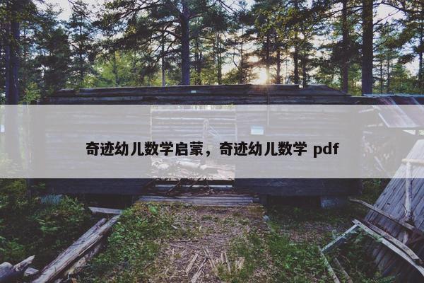 奇迹幼儿数学启蒙，奇迹幼儿数学 pdf