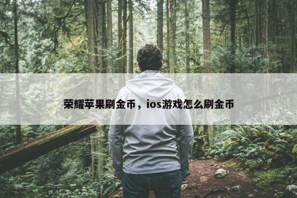 荣耀苹果刷金币，ios游戏怎么刷金币