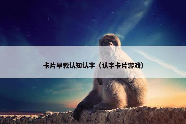 卡片早教认知认字（认字卡片游戏）