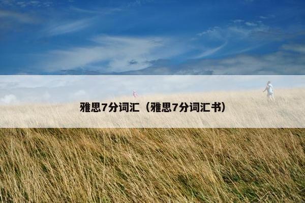 雅思7分词汇（雅思7分词汇书）