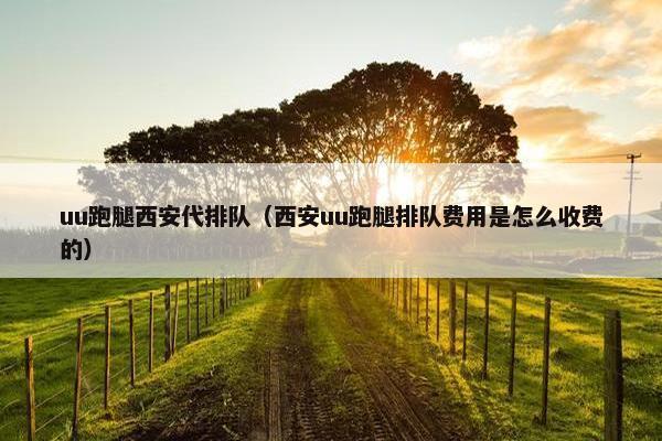 uu跑腿西安代排队（西安uu跑腿排队费用是怎么收费的）