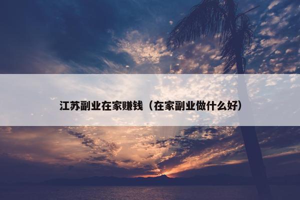 江苏副业在家赚钱（在家副业做什么好）