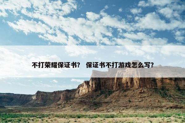 不打荣耀保证书？ 保证书不打游戏怎么写？