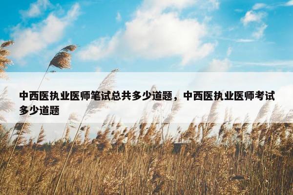 中西医执业医师笔试总共多少道题，中西医执业医师考试多少道题