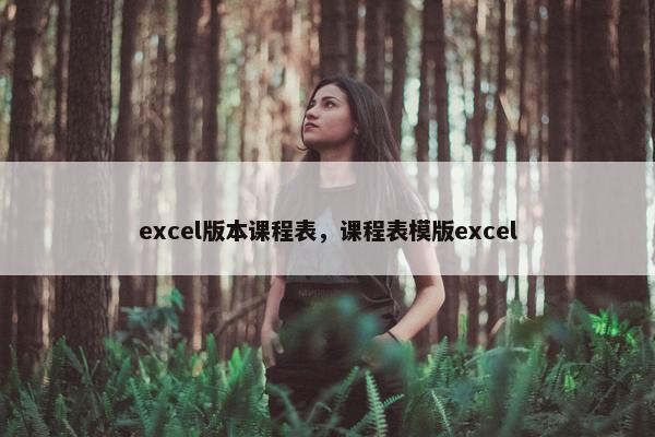 excel版本课程表，课程表模版excel