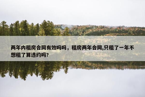 两年内租房合同有效吗吗，租房两年合同,只租了一年不想租了算违约吗?