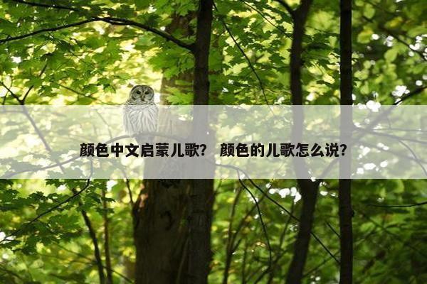颜色中文启蒙儿歌？ 颜色的儿歌怎么说？