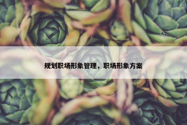 规划职场形象管理，职场形象方案