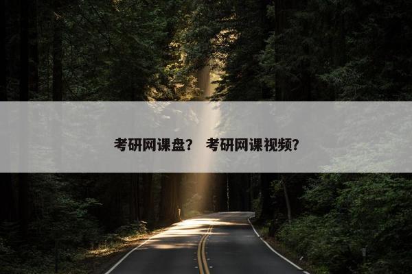 考研网课盘？ 考研网课视频？