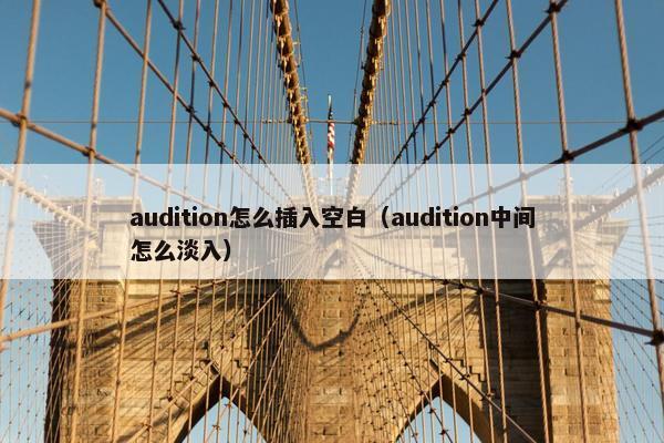 audition怎么插入空白（audition中间怎么淡入）