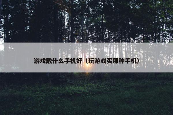 游戏戴什么手机好（玩游戏买那种手机）