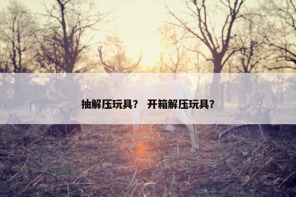 抽解压玩具？ 开箱解压玩具？