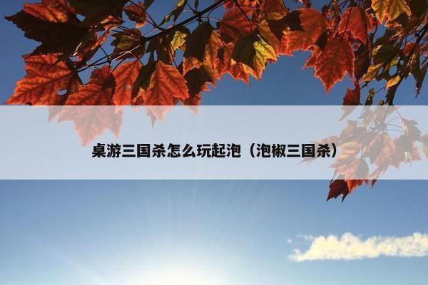 桌游三国杀怎么玩起泡（泡椒三国杀）