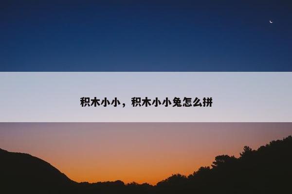 积木小小，积木小小兔怎么拼