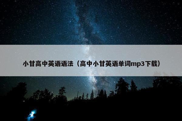 小甘高中英语语法（高中小甘英语单词mp3下载）