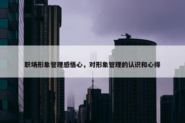 职场形象管理感悟心，对形象管理的认识和心得
