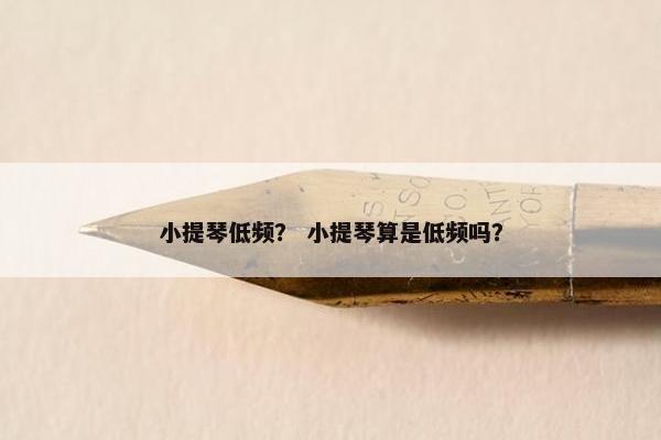 小提琴低频？ 小提琴算是低频吗？