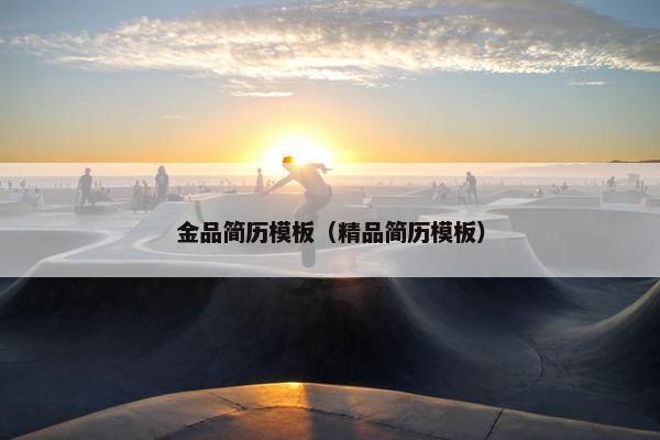 金品简历模板（精品简历模板）