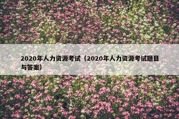 2020年人力资源考试（2020年人力资源考试题目与答案）