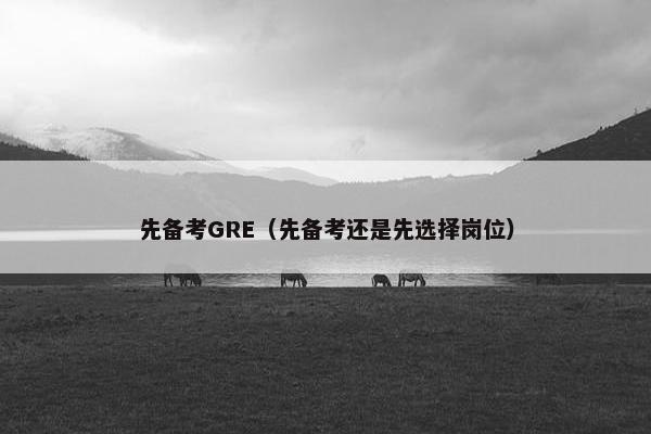 先备考GRE（先备考还是先选择岗位）