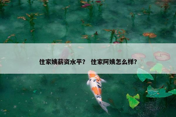 住家姨薪资水平？ 住家阿姨怎么样？