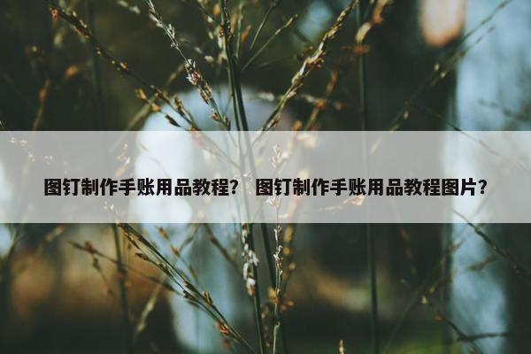 图钉制作手账用品教程？ 图钉制作手账用品教程图片？