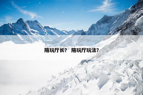 陪玩厅长？ 陪玩厅玩法？
