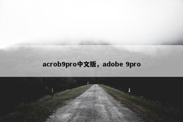 acrob9pro中文版，adobe 9pro