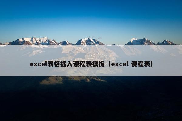 excel表格插入课程表模板（excel 课程表）